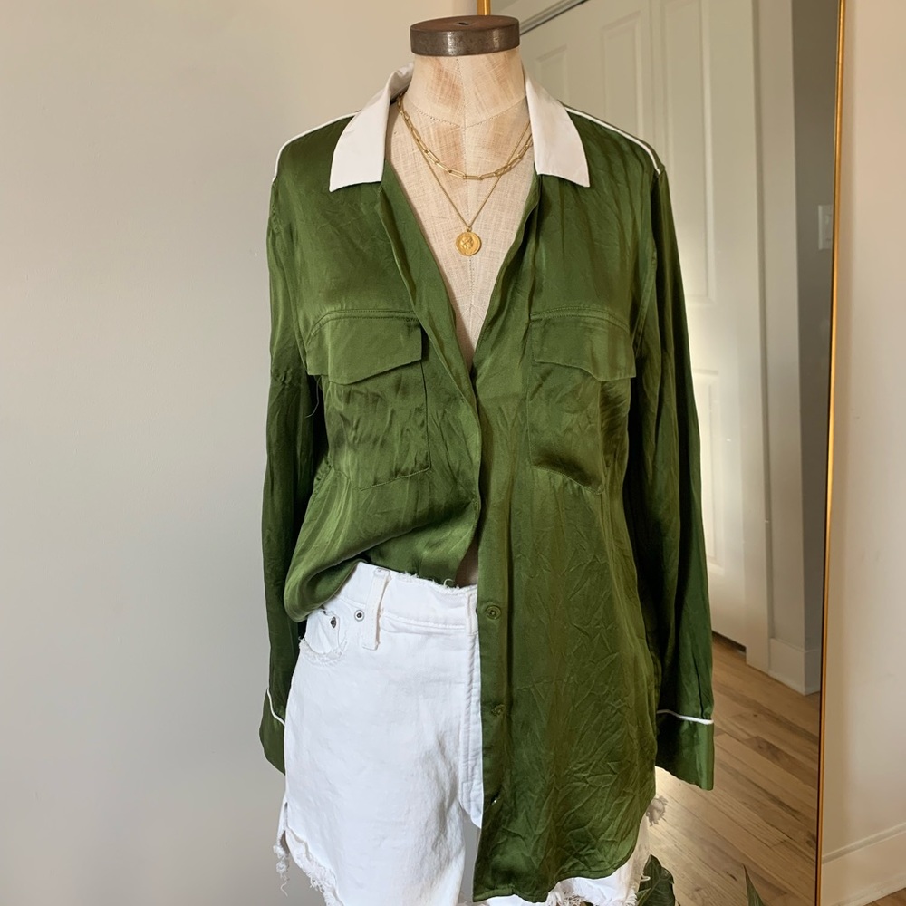 Silk button down